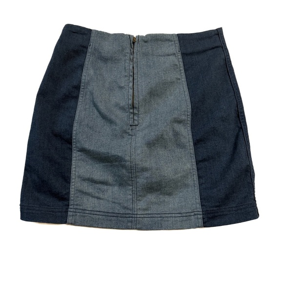 Free People Modern Femme Two Tone Denim Skirt Size 6 - Picture 4 of 4